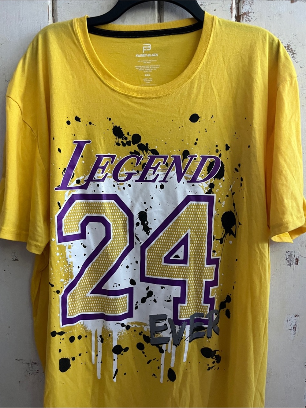 Kobe LA Lakers "Legend 24" Mamba Forever Graphic T-Shirt Yellow